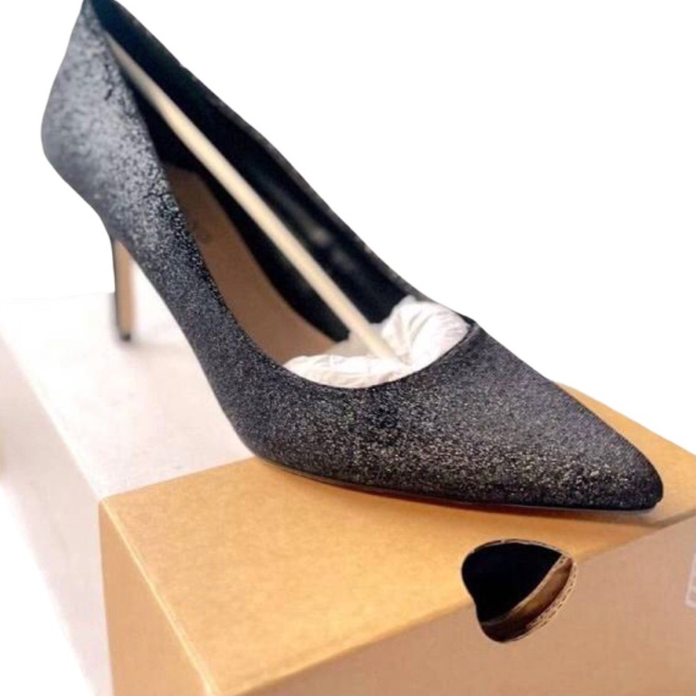 CALL IT SPRING Heels Pointed Toe Pump Black Sparkle NEW - Picture 6 of 15